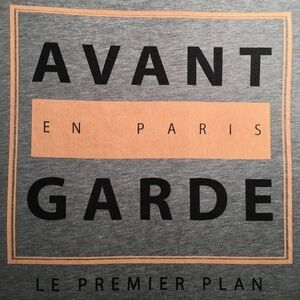 ASOS “Avant Garde” Fashion Tee Shirt Top Blouse, GRAY/CORAL/BLACK, Size 4, NWOT